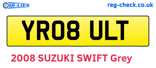 YR08ULT are the vehicle registration plates.