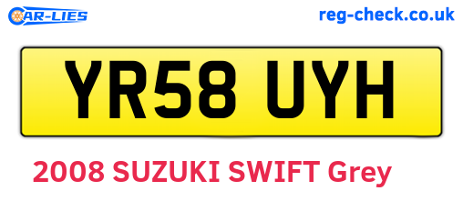 YR58UYH are the vehicle registration plates.