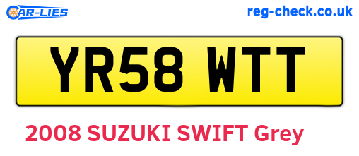 YR58WTT are the vehicle registration plates.