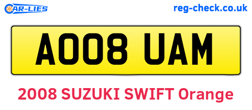 AO08UAM are the vehicle registration plates.