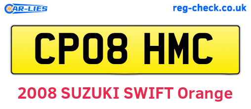 CP08HMC are the vehicle registration plates.
