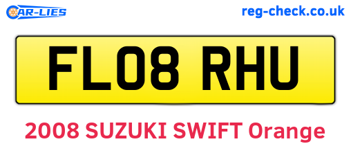 FL08RHU are the vehicle registration plates.
