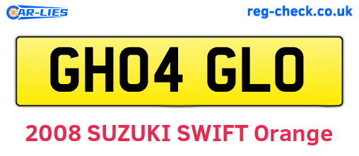 GH04GLO are the vehicle registration plates.