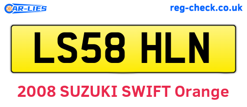 LS58HLN are the vehicle registration plates.