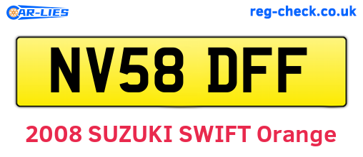 NV58DFF are the vehicle registration plates.