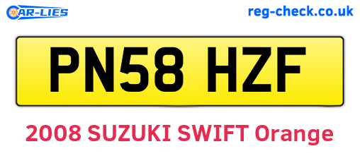 PN58HZF are the vehicle registration plates.