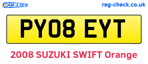 PY08EYT are the vehicle registration plates.