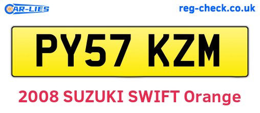 PY57KZM are the vehicle registration plates.