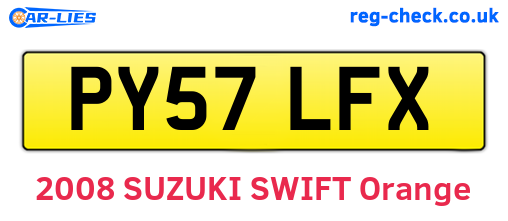 PY57LFX are the vehicle registration plates.