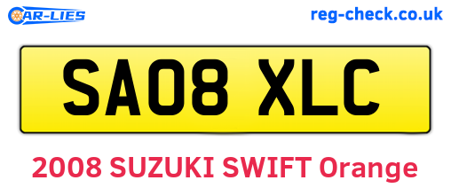 SA08XLC are the vehicle registration plates.