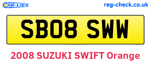 SB08SWW are the vehicle registration plates.