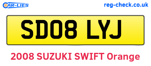 SD08LYJ are the vehicle registration plates.