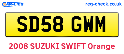 SD58GWM are the vehicle registration plates.
