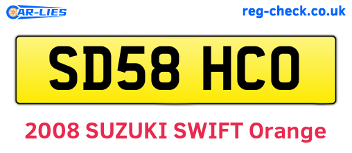 SD58HCO are the vehicle registration plates.