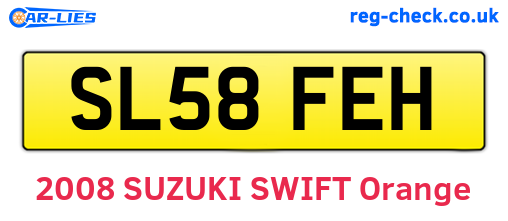 SL58FEH are the vehicle registration plates.