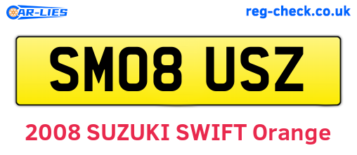 SM08USZ are the vehicle registration plates.