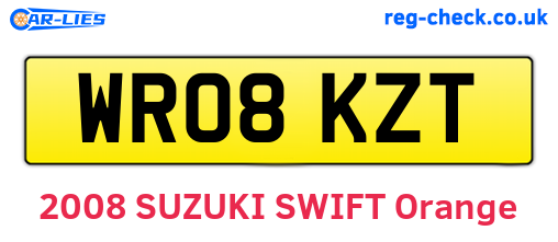 WR08KZT are the vehicle registration plates.