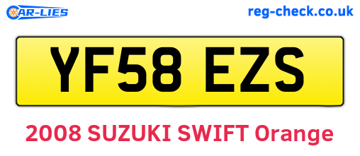 YF58EZS are the vehicle registration plates.
