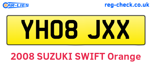 YH08JXX are the vehicle registration plates.