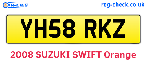 YH58RKZ are the vehicle registration plates.