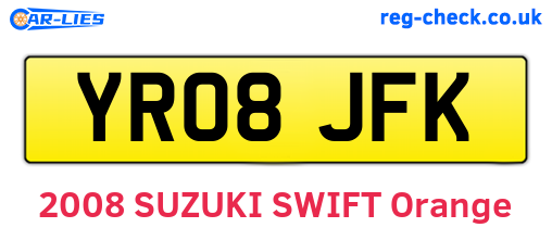YR08JFK are the vehicle registration plates.