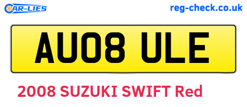 AU08ULE are the vehicle registration plates.