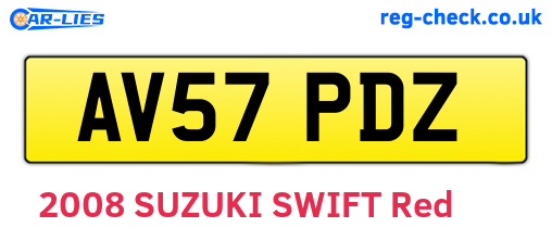 AV57PDZ are the vehicle registration plates.