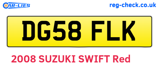 DG58FLK are the vehicle registration plates.