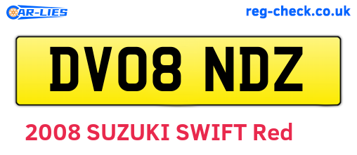 DV08NDZ are the vehicle registration plates.