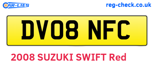 DV08NFC are the vehicle registration plates.