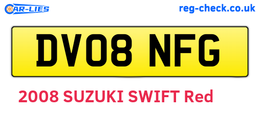 DV08NFG are the vehicle registration plates.