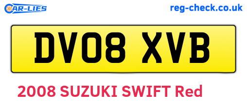 DV08XVB are the vehicle registration plates.