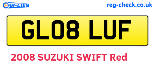 GL08LUF are the vehicle registration plates.