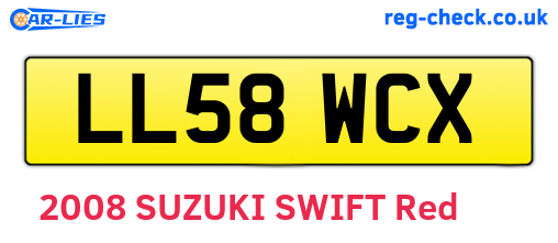LL58WCX are the vehicle registration plates.