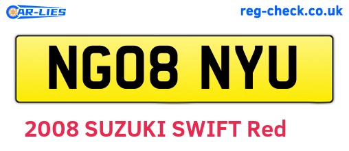 NG08NYU are the vehicle registration plates.