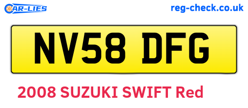 NV58DFG are the vehicle registration plates.