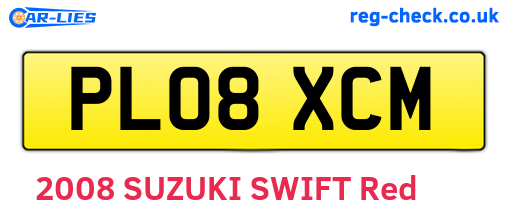 PL08XCM are the vehicle registration plates.