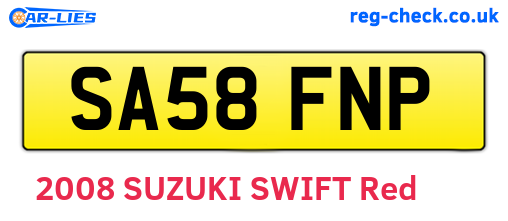 SA58FNP are the vehicle registration plates.