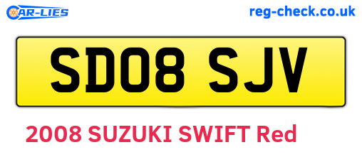 SD08SJV are the vehicle registration plates.