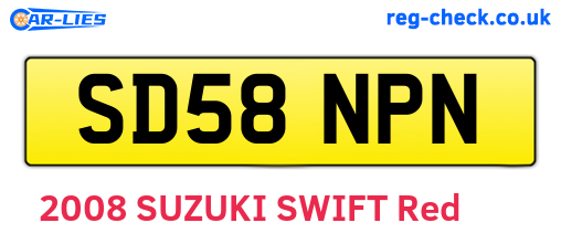 SD58NPN are the vehicle registration plates.