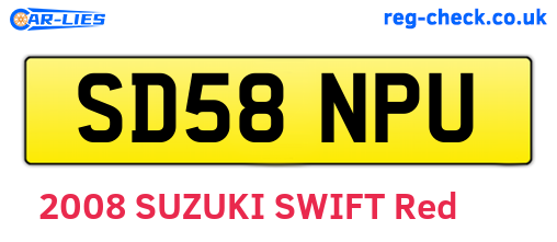 SD58NPU are the vehicle registration plates.