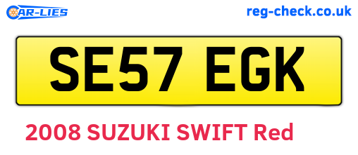 SE57EGK are the vehicle registration plates.