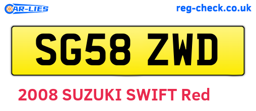 SG58ZWD are the vehicle registration plates.