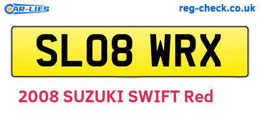 SL08WRX are the vehicle registration plates.