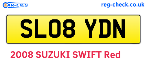 SL08YDN are the vehicle registration plates.
