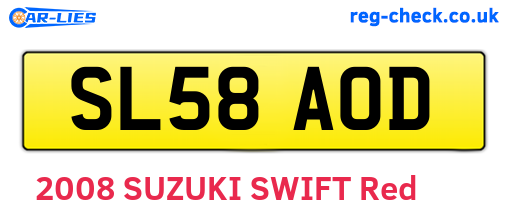 SL58AOD are the vehicle registration plates.