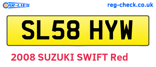 SL58HYW are the vehicle registration plates.