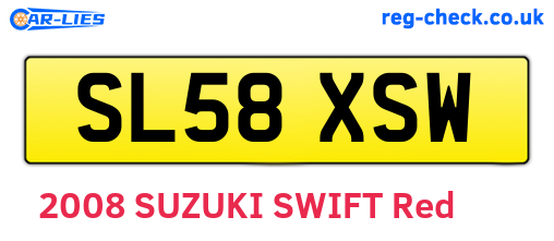 SL58XSW are the vehicle registration plates.