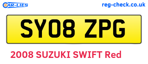SY08ZPG are the vehicle registration plates.