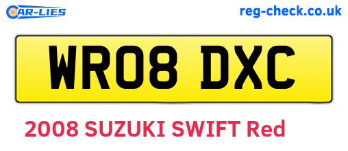 WR08DXC are the vehicle registration plates.